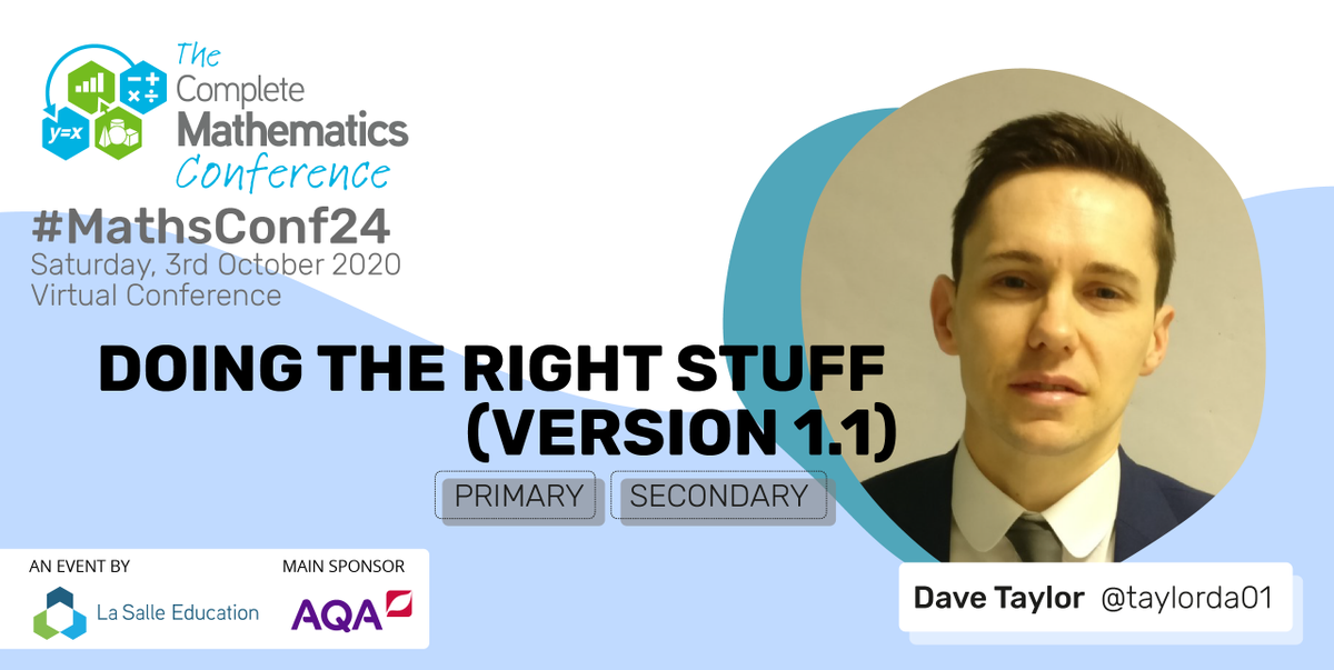 LaSalleEd's tweet photo. We're excited to announce another #MathsConf24 workshop, this one is run by Dave Taylor @taylorda01!
🧮 Doing the Right Stuff (Version 1.1)
🏫 Primary, Secondary
Book your ticket today: https://t.co/2yZ8odzKRx https://t.co/Dqh6C789ZR