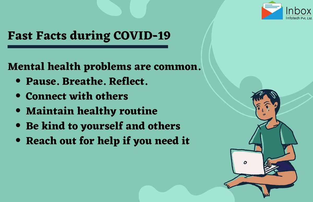 Inboxinfotecho1's tweet image. Fast Facts during COVID-19
Visit: inboxtechs.com OR Mail us: info@inboxtechs.com
#Inboxinfotech #MentalHealthFacts #NewnormalIndia #Staysafe
#staysafe #StayHealthy