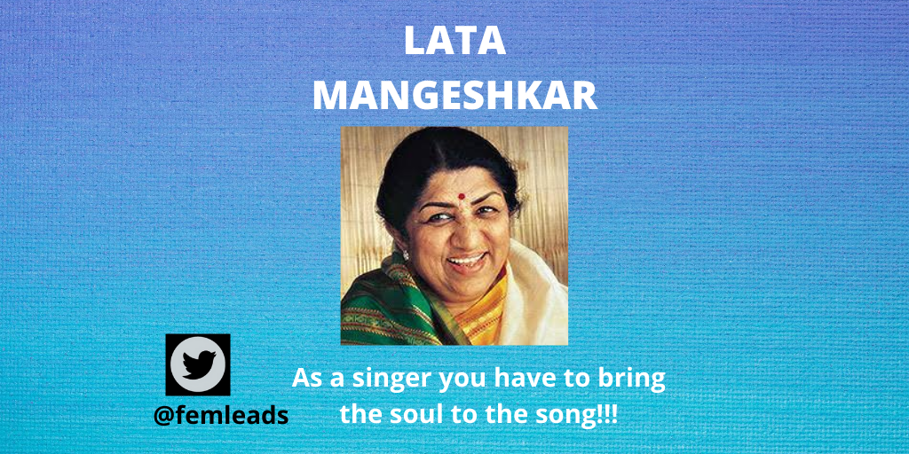 femleads's tweet photo. Lata Mangeshkar is an Indian playback singer and music director.
She has been honored with prestigious awards such as Bharat Ratna , Padma Vibhushan and More. 
#girlpower  #womenempowerment #women #beauty #beautiful #woman #photography #motivation #feminist #feminism #follow https://t.co/heDGHsgU0g
