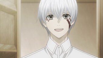 haha titan marks... anyways, LOOK AT HOW HAPPY HE IS IN THE LADT SCENE OF TOKYO GHOUL I CRIED SO MUCH IM SO HAPPY FOR HIM
