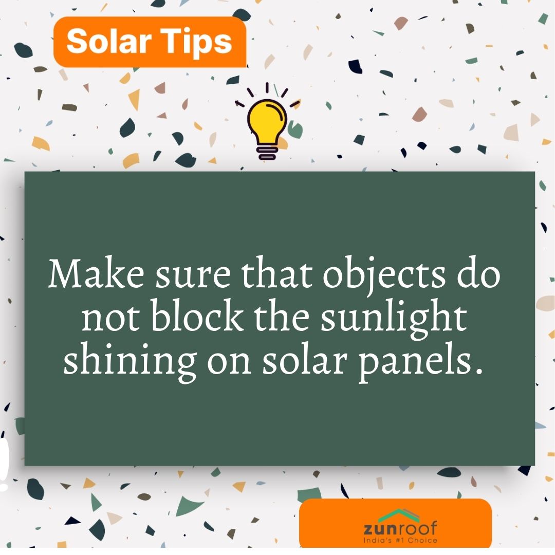 ZunRoof's tweet photo. Shade on solar panels can slow or even stop the cells from performing. 

#HarGharSolar #HarRoofZunRoof #SolarPower #SolarTip #SolarEnergy #GreenEnergy
#SolarRooftopSystem #ZunRoof #ZunRoofIndia https://t.co/DueMBHqxhO