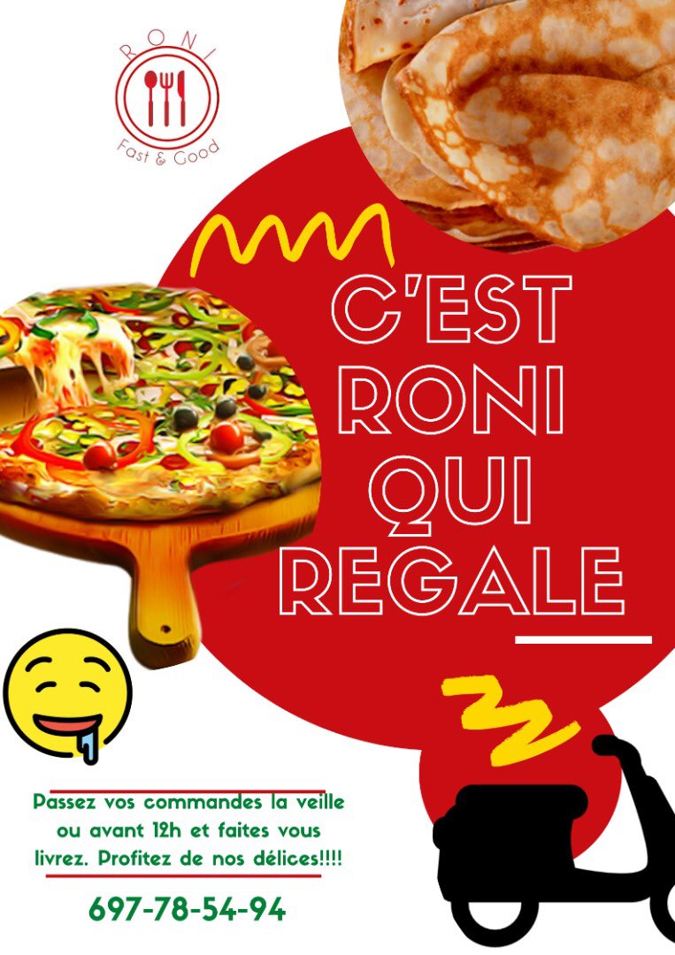 Profitez des délices de chez Roni. Passer vos commandes la veille ou avant 12h et faites vous livrer.

📞 697785494

📍Yaounde 

<a href="/RoniChez/">Roni restauration</a> 

#ChezRoni
#Dishco
#DigitalShareContents