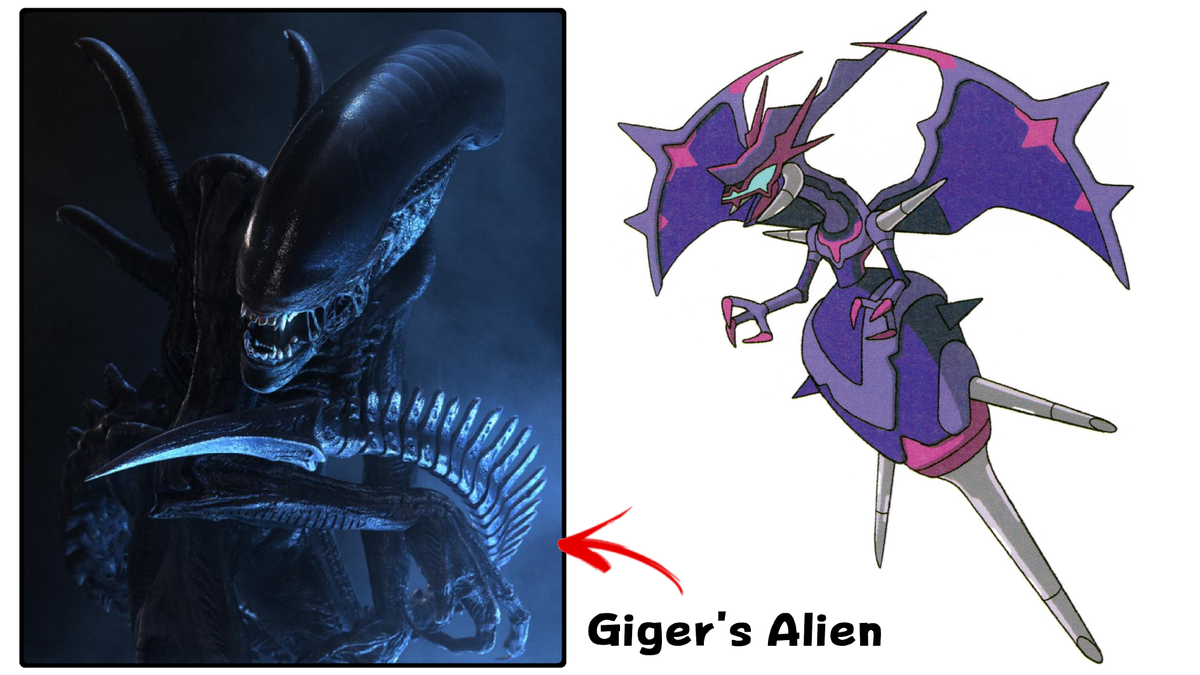 DrLavaYT's tweet photo. Naganadel Origins:

While discussing Naganadel's creation, its designer James Turner said he's "a big HR Giger fan" and that he "wanted to make something sleek and alien." HR Giger is best known for designing the Xenomorph from the Alien franchise -- also known as Giger's Alien. https://t.co/OazNYOhOhm