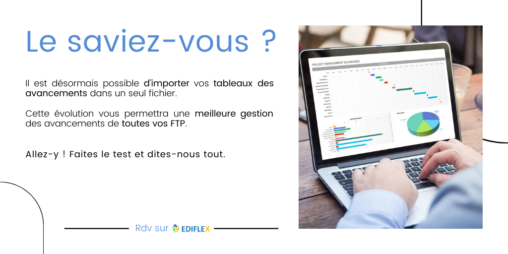 EpictureParis's tweet photo. 🚨 Alerte nouvelle fonctionnalité EDIFLEX ! 🚨

#ediflex  #epicture #import #ftp #situationsdetravaux #mpt #mtp #tableau #avancement #tableaudavancement https://t.co/kbR2SiQEWV