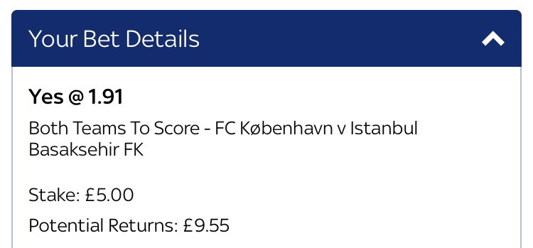 GiraffeTips's tweet photo. First pick for Europa tonight 🇩🇰 v 🇹🇷 this tie is still very much alive and I believe will be a closely contested match up. Copenhagen have scored in there last 7/8 at home, Istanbul have scored in there last 9 away games hence at this price I’m happy to play https://t.co/zZTV1NUmKe