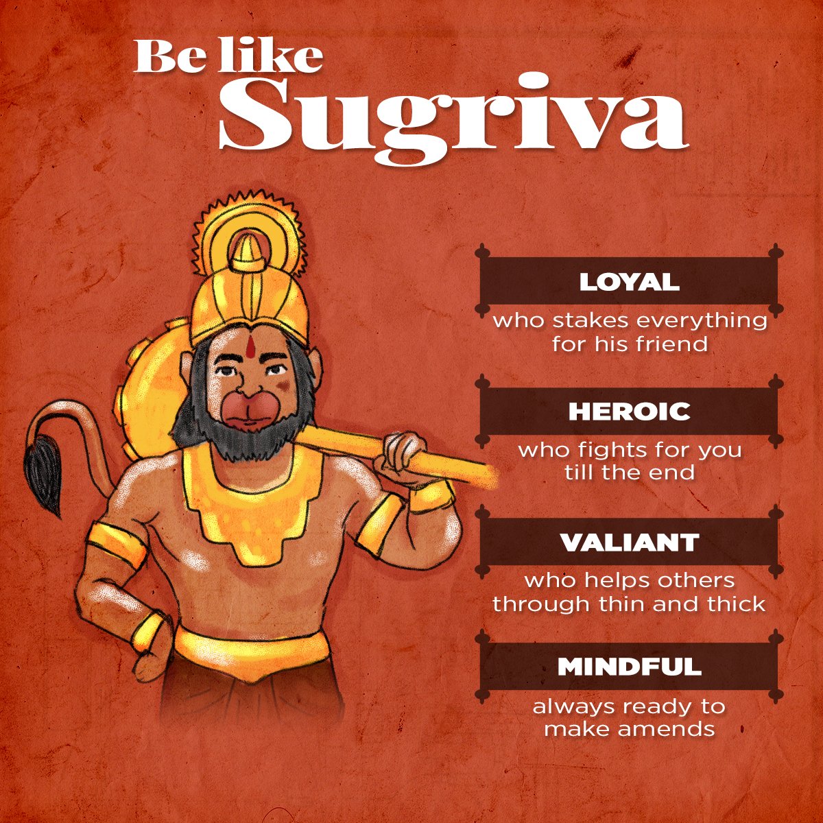 9. Be like Sugreev - loyal, heroic, valiant & mindful!  #LessonsFromRamayana  #JaiShriRam  #RamMandir