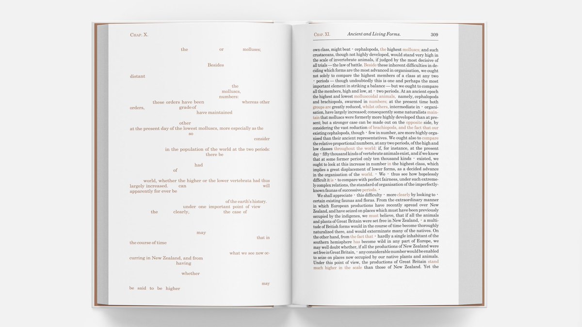 DarwinEditions's tweet photo. Day 339 — Page 309 #NaturalSelection #Darwin #HMSBeagle #TheTheoryofEvolution #thoughtoftheday #evolution #kickstarter #NaturalScience #OriginofSpecies #Science #artbook #typography #variorum #graphicdesign #artistsbook #indiegogo #publishing #selfpublishing #selfpublished https://t.co/egoLnEfDAO