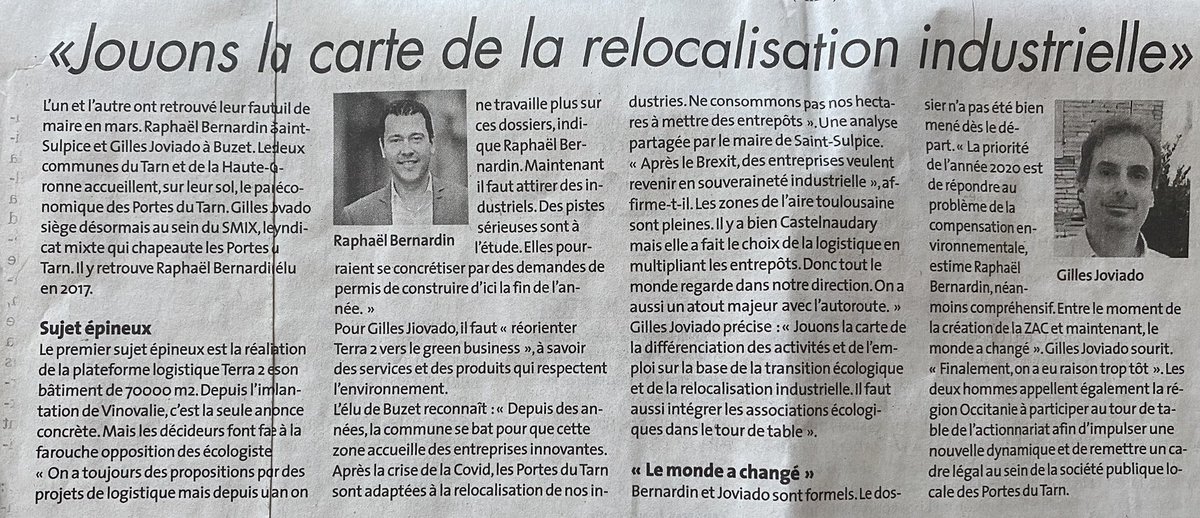 GIllesjoviado's tweet photo. [@PortesDuTarn -#economieverte - #deveco] @PortesDuTarn doivent enfin s’ouvrir - la clé sera le #greenbusiness
Cette zone est idéalement placée dans le temps &amp; l’espace pour répondre à l’exigence de transition écologique &amp; à cette volonté de changement de paradigme économique 1/2 https://t.co/oWgknCZ8kb