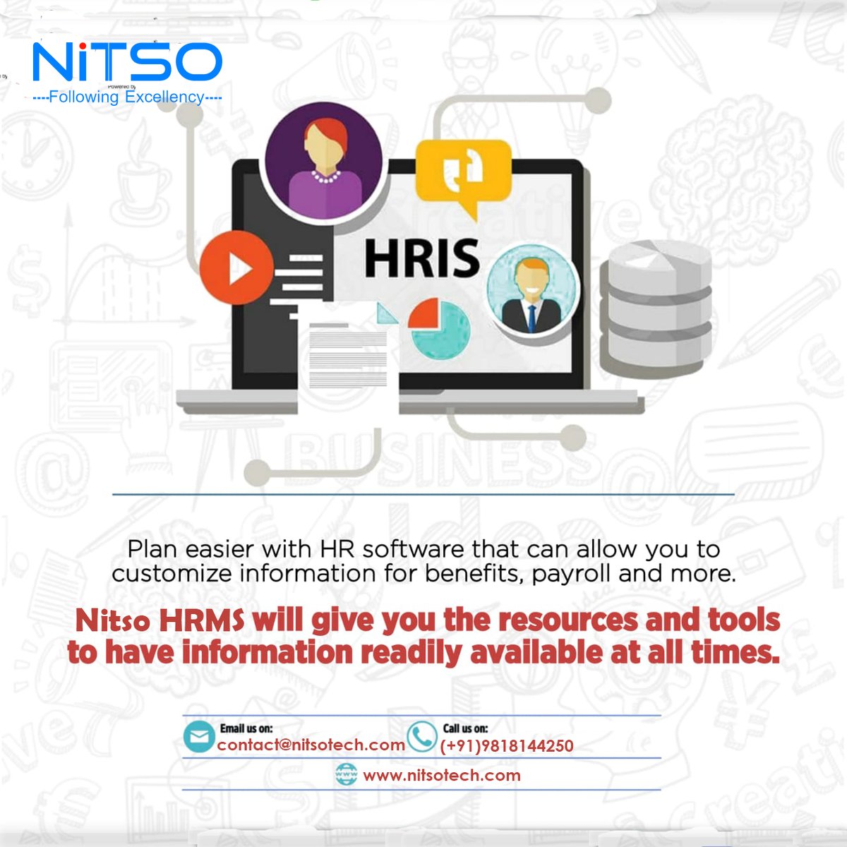 nitsosoftwares's tweet photo. Plan easier with #HRsoftware that can allow you to customize information for benefits, #payroll and more.
#NitsoHRMS will give you the resources and tools to have information readily available at all times. #HR #HRTech #HRMS #payrollsoftware #payrollmanagament #COVID19India https://t.co/UrPZLne6ZT