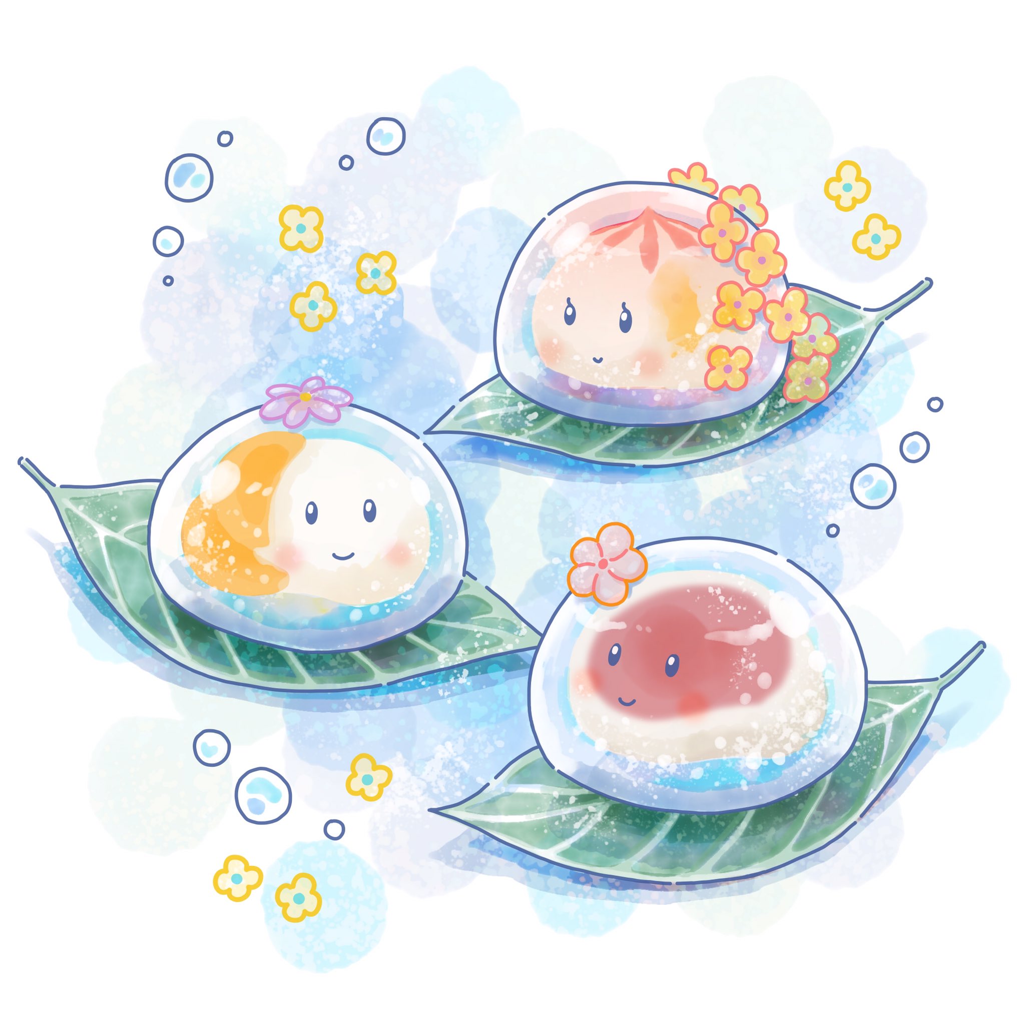 ヒロコ 水まんじゅう イラスト スイーツ Illustration Adobefresco T Co T7oj4glmri Twitter