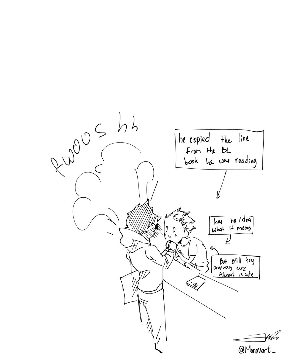 If yesterday Bokuto goes "boom" then this time it's Akaashi's turn to go "fwoosh" ∩(︶▽︶)∩
(2/2) 