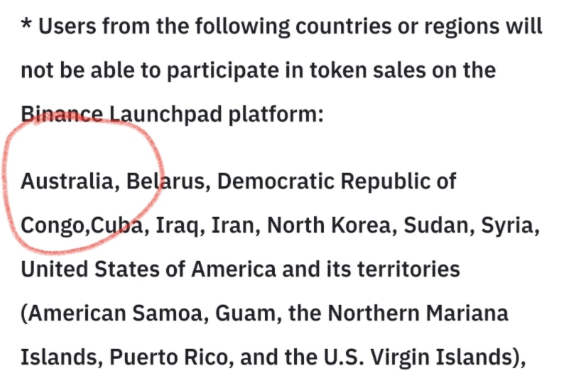 AlexSaundersAU's tweet photo. Hi @cz_binance since when have Aussies not been able to participate in a @binance #IEO? What's up? 🇦🇺🤓❓ $BNB https://t.co/nEXdHsOnSJ
