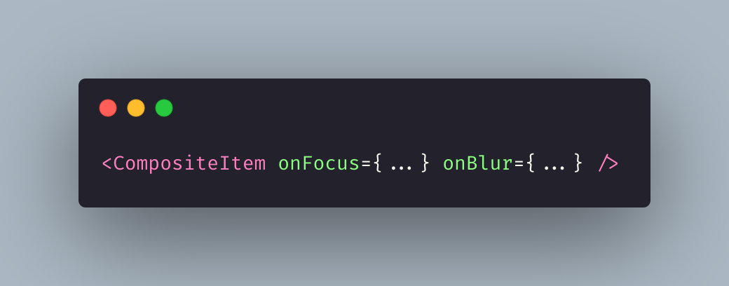 If you want to respond to focus/blur events on composite items, whether it's triggered by arrow keys or as a result of mouse/touch down events, you should be able to use onFocus/onBlur props just like you would with a native HTML element.