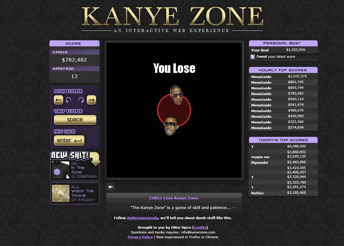 menuguide2's tweet photo. I am every high score this hour #awesome #menuguide #kanyezone #winner #imthebest https://t.co/IJhAwMiuxi
