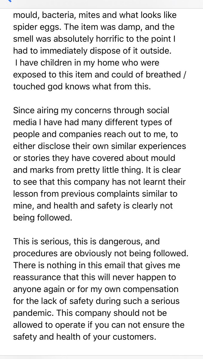 jenna85899992's tweet photo. @OfficialPLT thank you for ‘your gesture of good will’ but would you shop with you again if you received this item? 
MOULD &amp; MITES?! 
This is outrageous! https://t.co/AkxbkRIbSx