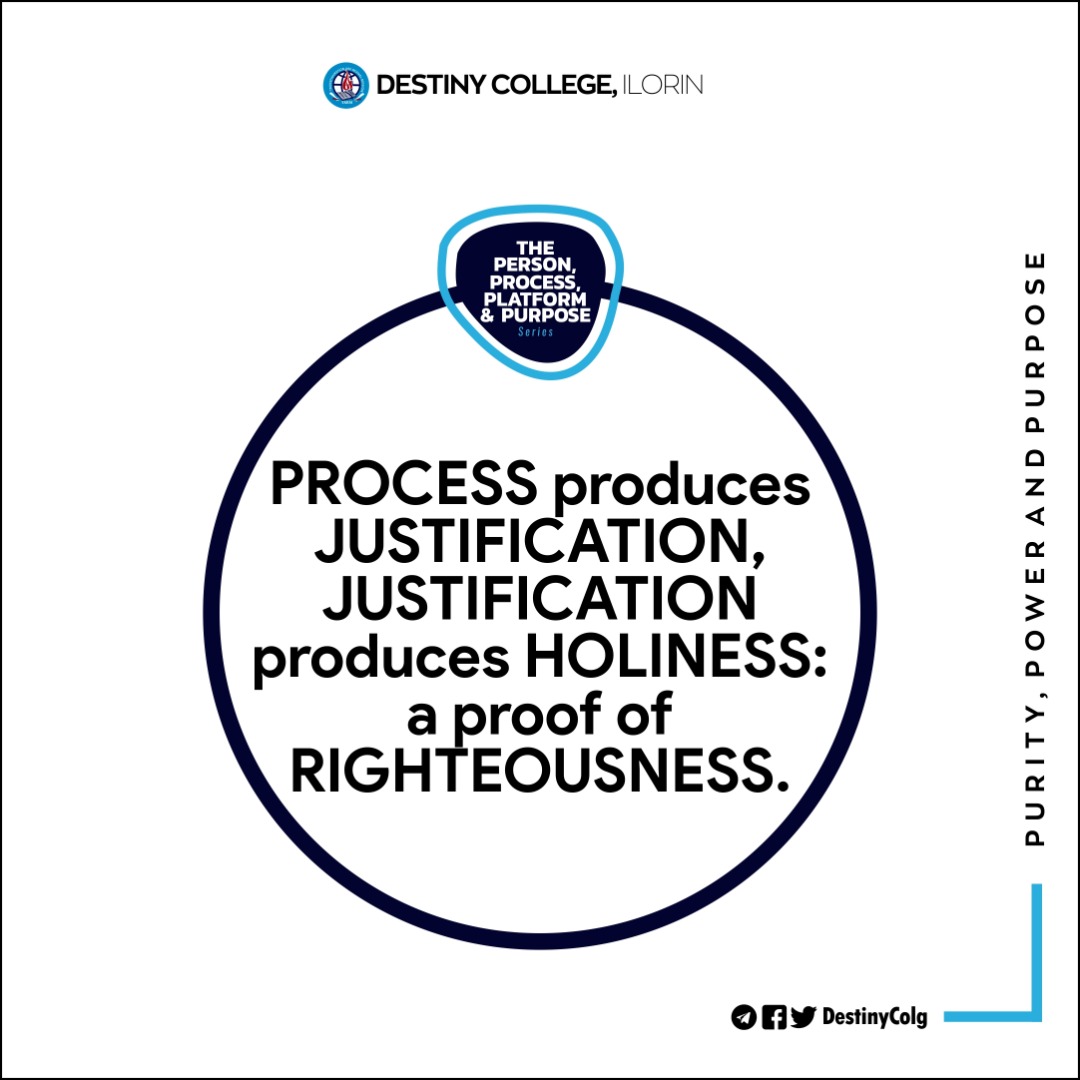 DestinyColg's tweet photo. Going through the process as a believer produces justification. We are justified before God through Christ Jesus. Through faith in His blood we are acquitted, made righteous and put into right standing with him. https://t.co/6i04YrTfsF