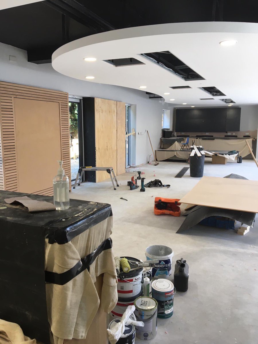 Decoration and Lighting being completed in the Kindergarten refurbishment at Winterfold School