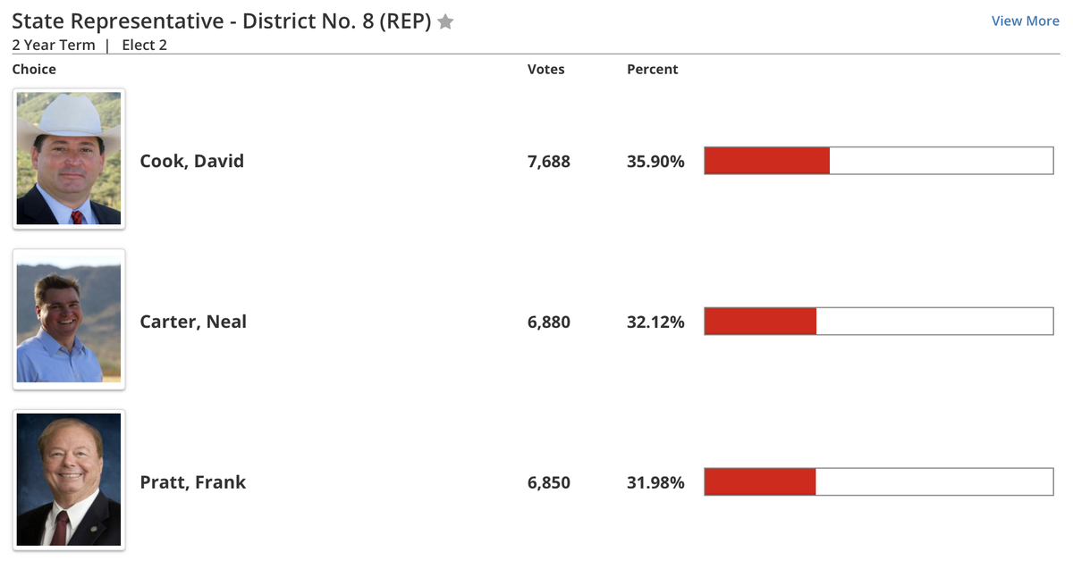 leewah's tweet photo. Which is the bigger story - scandal-plagued Cook coming in first or Pratt coming in third? #AZLD08 #Globe #CasaGrande #Eloy #Coolidge #Florence #Sacaton #AZPrimary https://t.co/03VWReTm7W