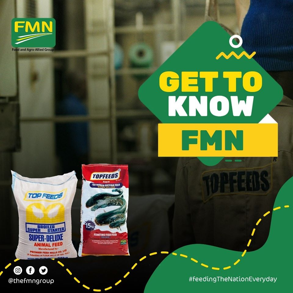 theFMNGroup's tweet photo. Topfeeds is the leading poultry and aqua feed brand produced by Premier Feed Mills.

With its state of the art plants in Ibadan and Calabar, Premier Feed Mills continues to produce top of the range animal nutrition products for poultry and Aqua farmers across Nigeria.

.
. https://t.co/85Vf9ZUtbO