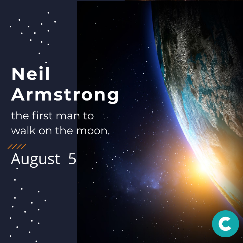 Happy birthday Neil Armstrong!
Do you know the date when he took the first step on the surface of the moon? 