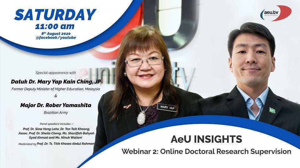 Asia E University On Twitter Join Us Together With Datuk Dr Mary Yap Kain Ching Former Deputy Minister Of Higher Education Malaysia And Major Dr Robert Yamashita Brazilian Army On Our Webinar