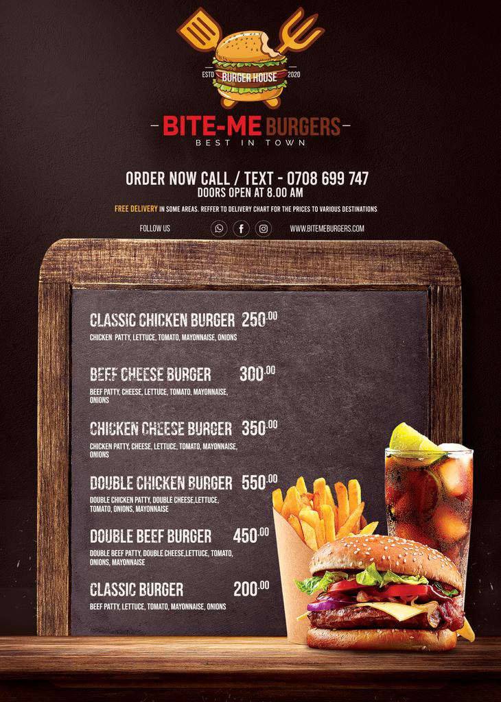 edikomunga's tweet photo. Hey guys!! We've gotten such great feedback from you thus far and we heard you! Check out our new menu where we've added more extras and for the delivery chart bei imeshuka to some areas because why noot!
RT WIDELY 🙏 #BITE_ME_BURGERS https://t.co/jTFvbEk60o