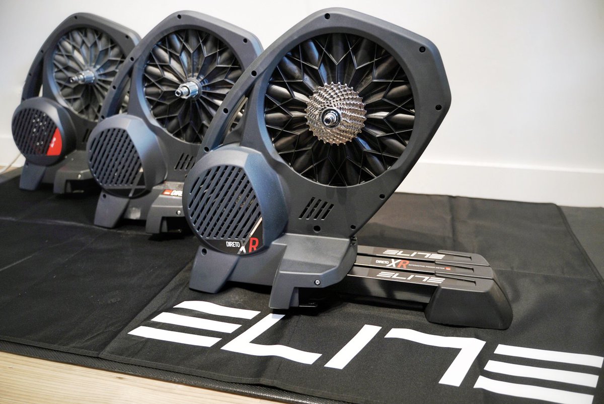 Three generations of turbo’s in the photo line as we work up the #elitediretoXR for #ZwiftGearTest 

What is the collective noun for a group of Diretos??

An Elite
A Wattage
A Spin

?? What should we call it?

#elite #elitecycling #direto