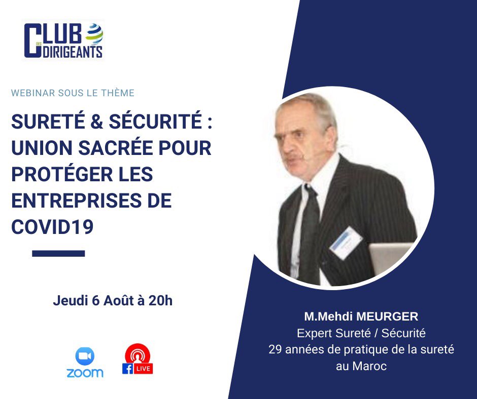 DigitalFocus05's tweet image. 🔔📢: J-1, Jeudi 6 Août à 20h, CDD-Club des Dirigeants, vous donne rendez-vous avec Mr. Mehdi P Meurger 
⚠️Inscription &amp;amp; Confirmation:  
👉🏼us02web.zoom.us/webinar/regist…
👉🏼Live sur la page facebook du Club des Dirigeants  
N.B: Enregistrement au préalable