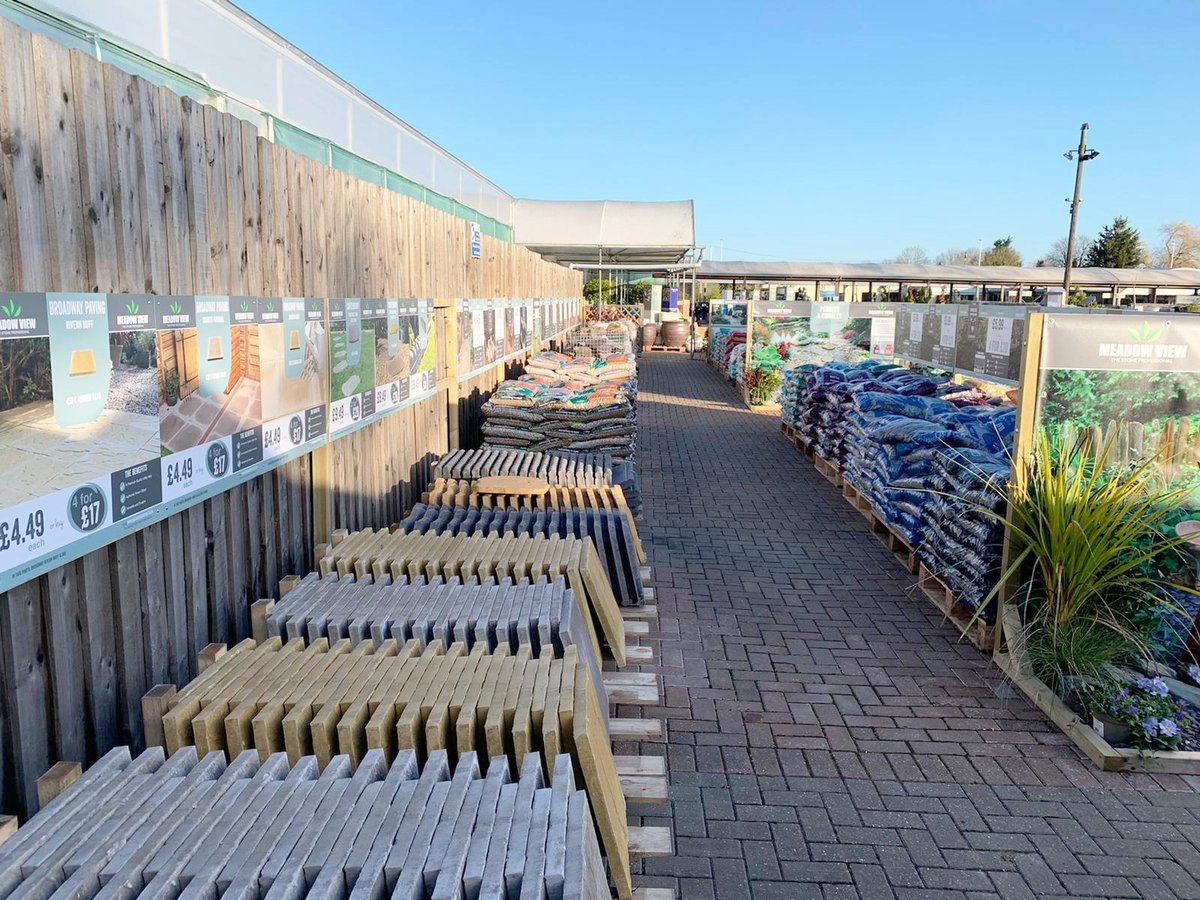 meadowviewstone's tweet photo. We’ve been out merchandising again, this time at Poplar Nurseries. 
They have a fantastic outdoor space for their hard landscaping display! 😍🌺🌼 https://t.co/YGfF497iiW