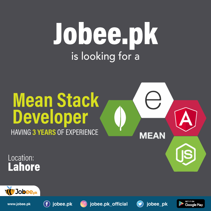 jobee_pk's tweet image. Mean Stack Developers out there, Jobee.pk is looking for you!
Apply now; jobee.pk/jobdetail/mean…
#Jobee #Jobs #MeanStackDevelopers #InformationTechnology #SoftwareAndWebDevelopment #LahoreJobs #JobsinPakistan #potd #jobsearch #laidoff #joboppurtunity #HIRINGNOW