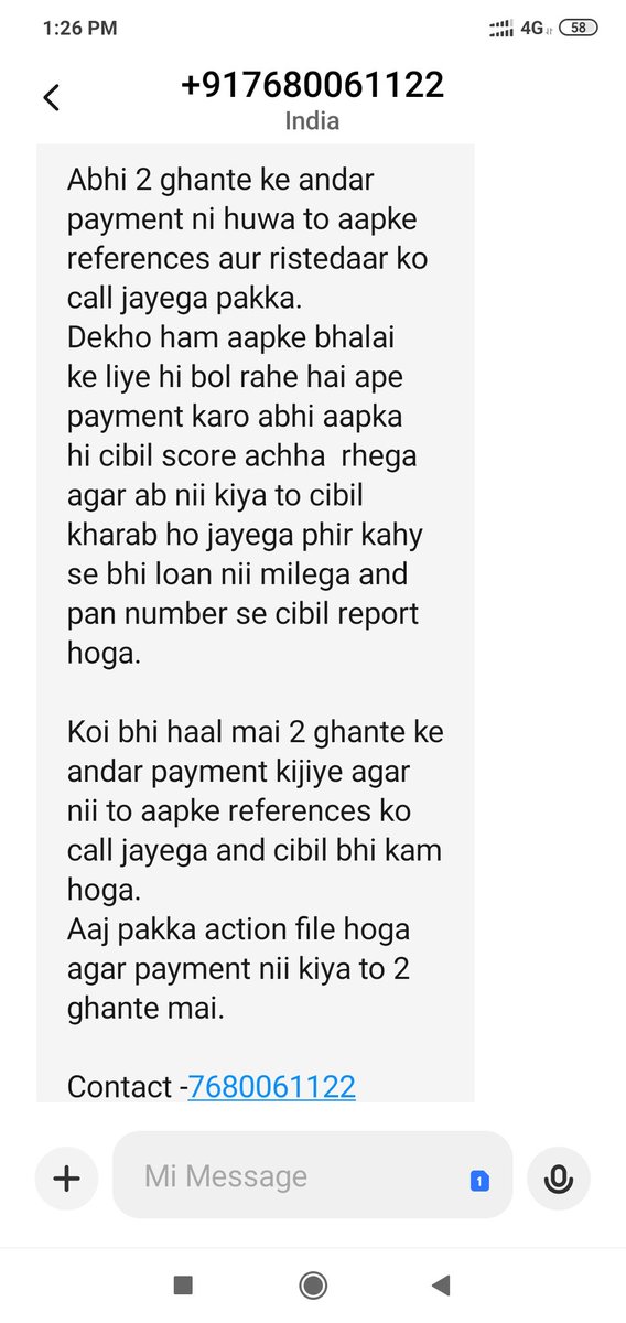 DilipBirajdar4's tweet photo. Cashmam recovery agent ki dhamki dekho.. https://t.co/m1BZyH5fHi