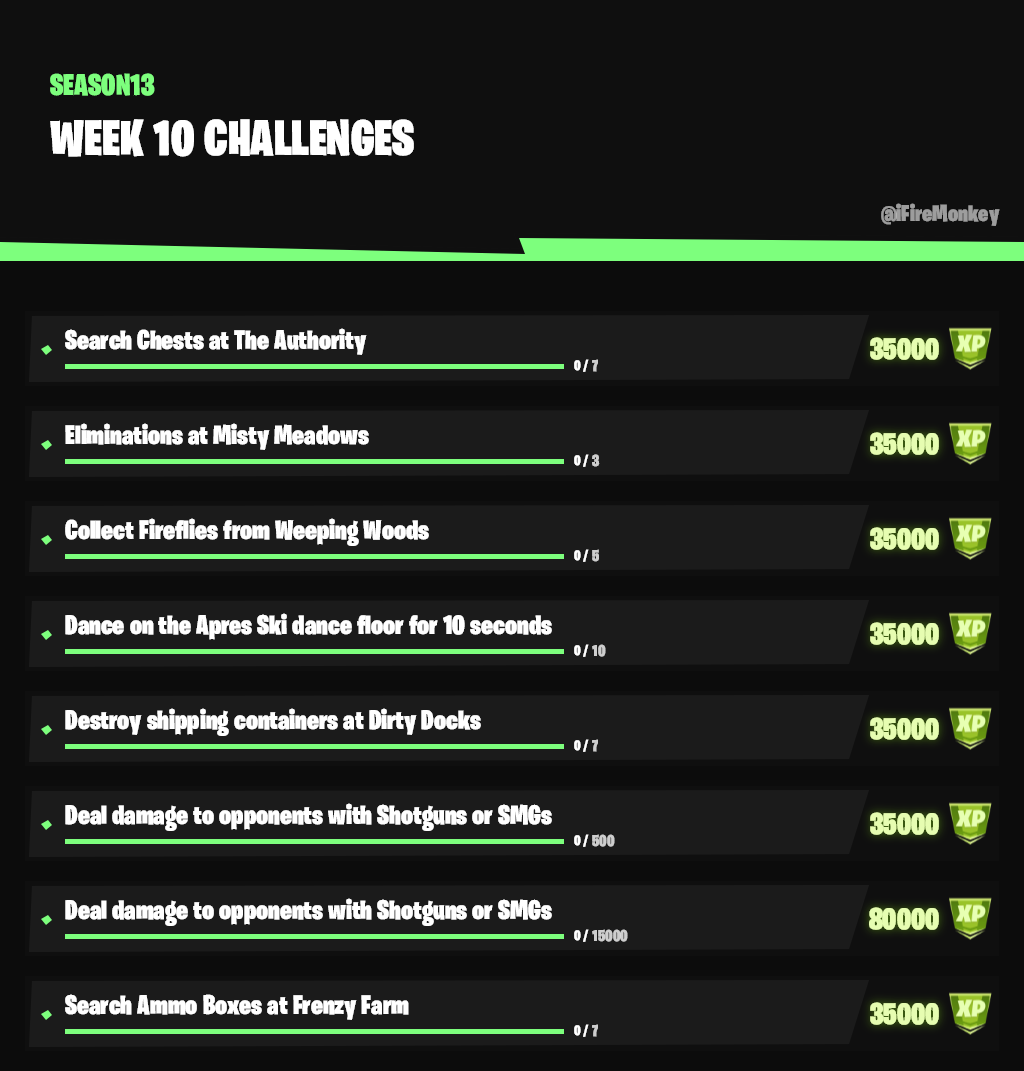 Ifiremonkey On Twitter Fortnite Week 10 Challenges Fortnite Weekly Challenge Card Twitter Fortnite Weekly Challenge Card Twitter Ifiremonkey On Twitter Fortnite Week 10 Challenges
