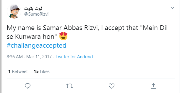 Who is Sumo Rizvi ?Name: Syed Samar Abbas RizviCity:   KarachiFacebook Account Link:  https://facebook.com/tootbatoot1 Twitter Account:  @SumoRizviOf course, will not share his photos