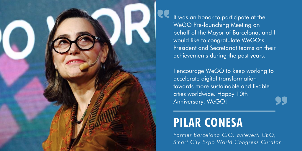 PilarConesa's tweet photo. 👏🏽🎉 Happy 10th anniversary to @WeGovOrg! I wish you many more years of promoting #SmartCities and urban #sustainability worldwide!
#WeGo10 https://t.co/sKaQjjq0u4