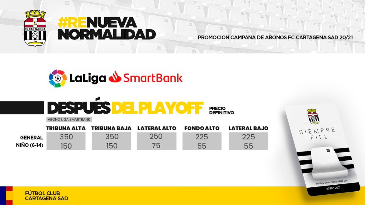 FCCartagena_efs's tweet photo. ⚠️Recuerda‼️ Si eres abonado de la 19/20 tienes reservada tu localidad hasta este viernes, 7 de agosto, a las 21 horas #ReNuevaNormalidad https://t.co/cVpJvRR6Er
