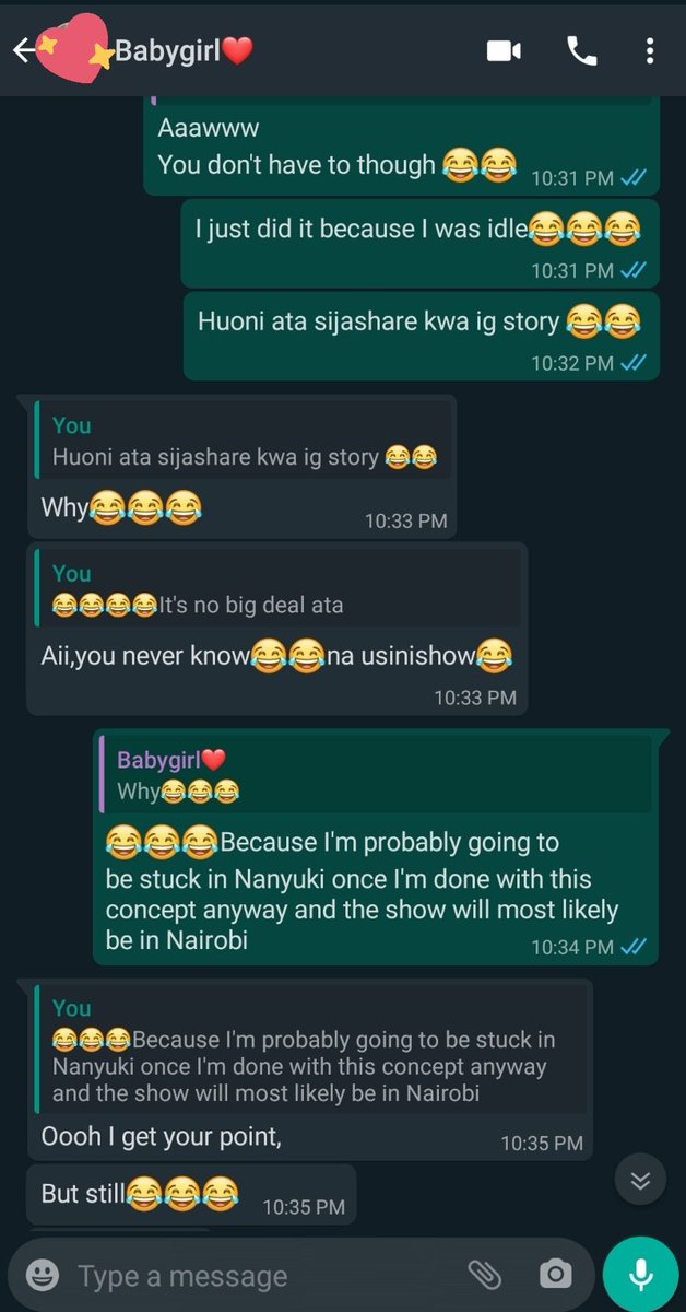 Like I said, there wasn't too much in it.I'd secured a pretty decent long term contract that meant there was no way I was leaving Nanyuki anytime in the next year or so.Even kairetu was all, "I'm going going to share the video all over" and I told her it wasn't necessary.