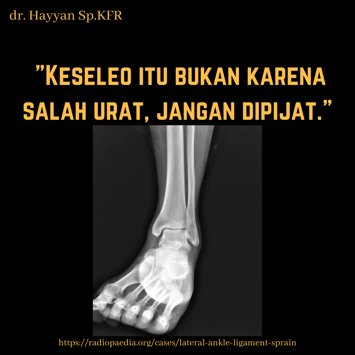 AJAHayyan's tweet photo. Kata temen saya, keseleo itu anak basket banget. Padahal jangan sampai ya.
#DokterRehabMedik #DokterRehab #KedokteranFisikDanRehabilitasi #Physiatrist #SportRehabilitation #SportInjury #AnkleSprain #Keseleo #Cidera #CideraOlahraga #Basket #Bolabasket #dblindonesia #iblindonesia https://t.co/uUgBp4HCJl
