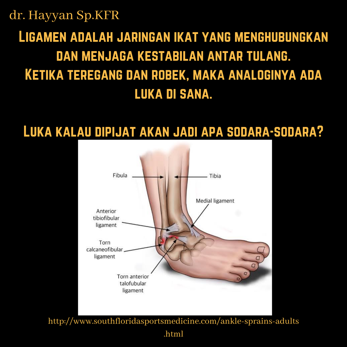 AJAHayyan's tweet photo. Kata temen saya, keseleo itu anak basket banget. Padahal jangan sampai ya.
#DokterRehabMedik #DokterRehab #KedokteranFisikDanRehabilitasi #Physiatrist #SportRehabilitation #SportInjury #AnkleSprain #Keseleo #Cidera #CideraOlahraga #Basket #Bolabasket #dblindonesia #iblindonesia https://t.co/uUgBp4HCJl