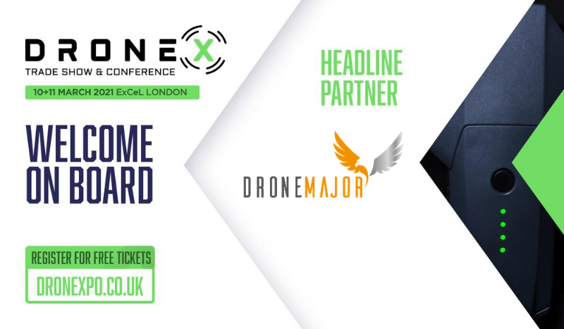 DroneXShow's tweet photo. Let's welcome our new #HeadlinePartner @DroneMajor, the world’s first company to provide specialist services to buyers of drones &amp; drone related equipment.

Come meet them at #DroneXShow, @ ExCeL London, on 10&amp;11 Mar. 

👉 https://t.co/VJZeqUwVUP https://t.co/dDOzZAu6BI
