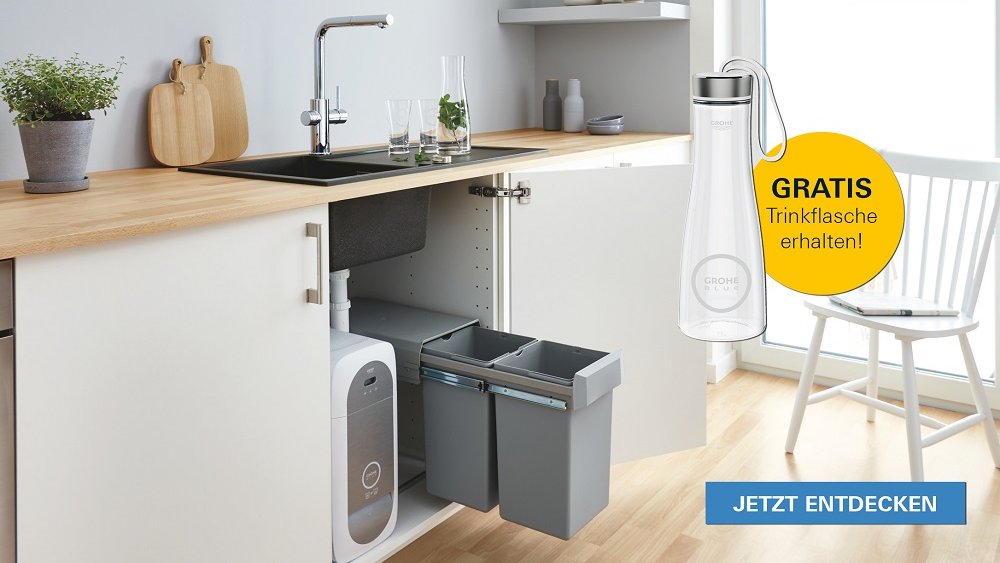 Beim Kauf eines GROHE Blue Wassersystems (Blue Home, Blue Pure, Blue Professional) von <a href="/GROHE_DE/">GROHE DE</a> erhalten Sie eine GROHE Blue Trinkflasche gratis dazu 👉 bit.ly/32CWLXq

#gratis #geschenk
