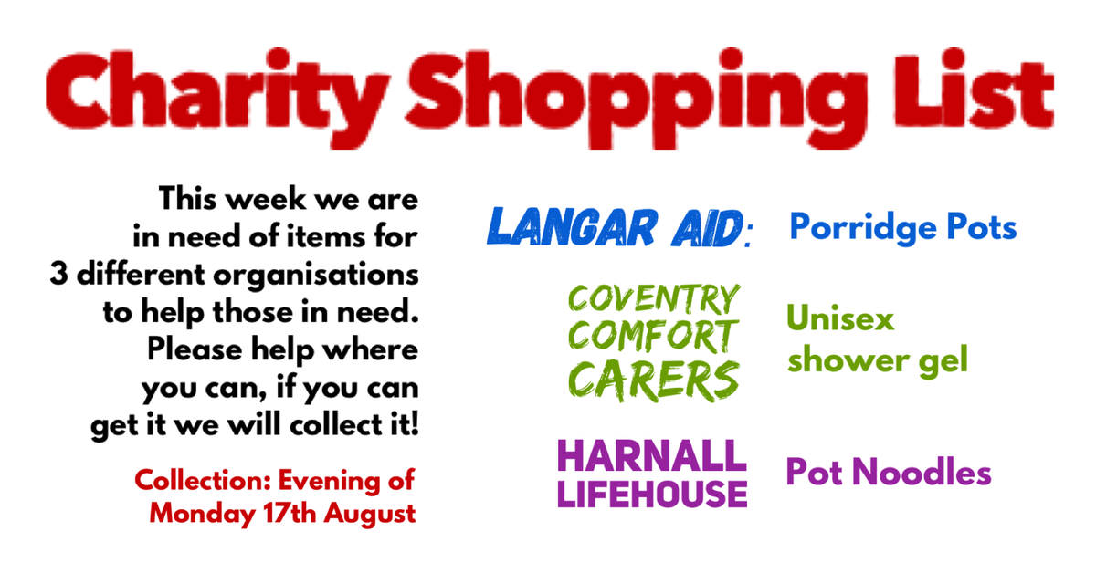#thankyou for the super generous donations, they only just fitted in the car! It's amazing to see such generosity, especially in times like these! 

If you'd like to donate for the next collection (17th Aug), please see list below 👇👇

#alwayshope #Coventry #charity #share