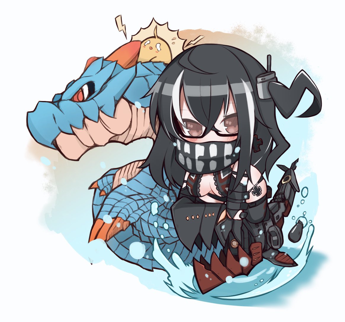 doraq0v0w's tweet photo. ＳＤU-47ちゃんとラギアクルス
#アズールレーン https://t.co/wqcX0GQ8K0