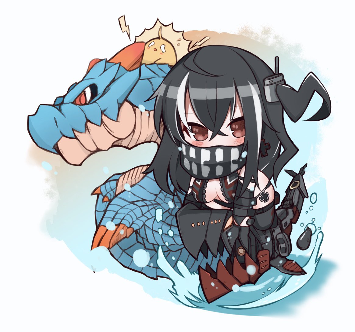 doraq0v0w's tweet photo. ＳＤU-47ちゃんとラギアクルス
#アズールレーン https://t.co/wqcX0GQ8K0