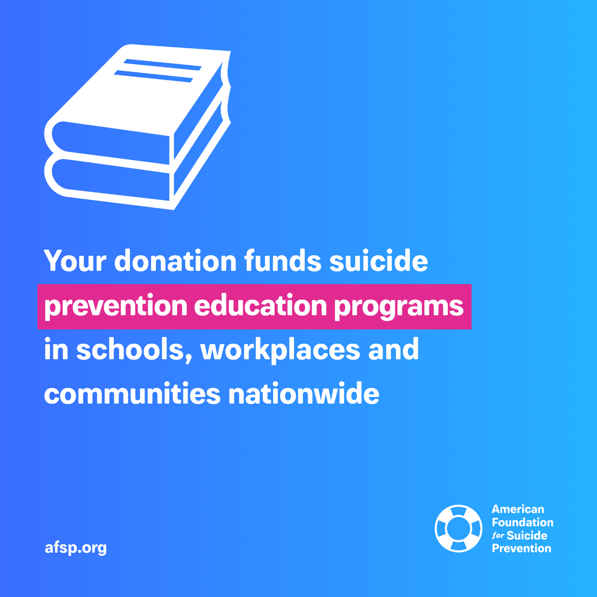 editeodo's tweet photo. I'm supporting American Foundation for Suicide Prevention! https://t.co/vq0wAQ0WVo via @DonorDrive https://t.co/R7KIWb8cnl