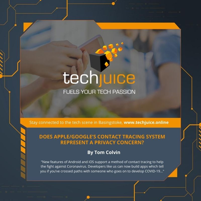 TechJuiceOnline's tweet photo. Does Apple/Googles contact tracing system represent a #privacy concern? Find out more at Tech Juice!

#covid-19 #apps

https://t.co/i7EAjipdhF https://t.co/Ffj20Hcfhh