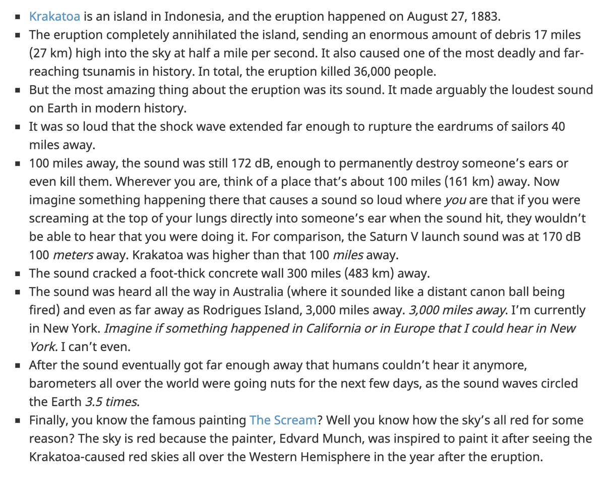 waitbutwhy's tweet photo. The 1883 Krakatoa eruption was the loudest shit ever. https://t.co/shZKOHgspw