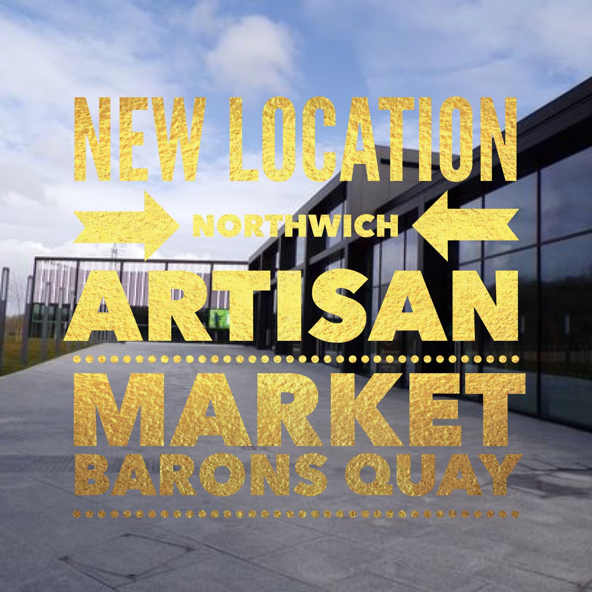 THIS SATURDAY
#Northwich Artisan Market returns in a new location in <a href="/barons_quay/">Barons Quay</a> 
Our artisans are really looking forward to welcoming back their customers and have strict #CovidSecure measures in place to ensure your confidence. 
See you Saturday X