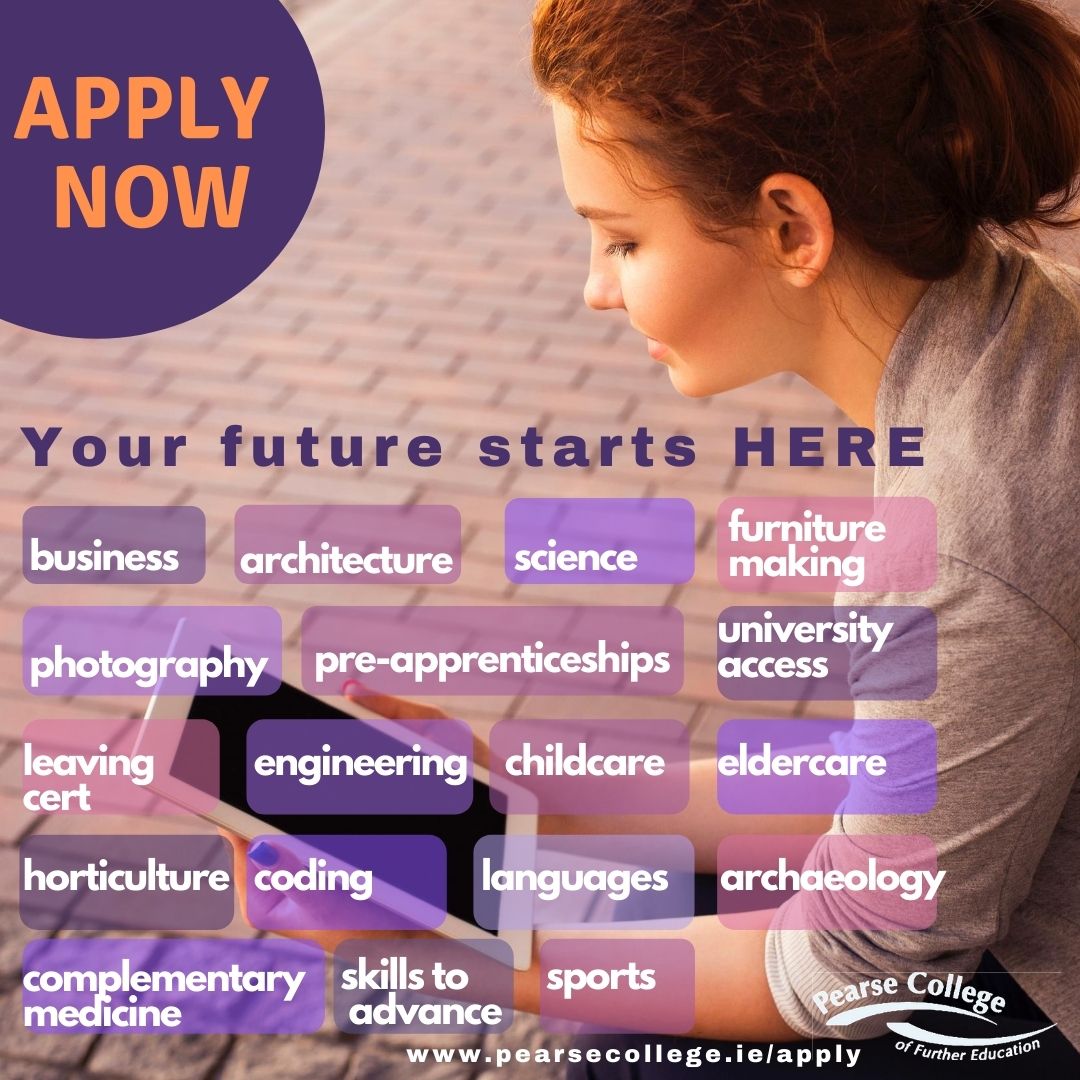 PearseCollege's tweet photo. Apply today for any of our #QQI Level 4, 5, and 6 PLC courses and our #adultleavingcert and #repeatleavingcert programmes. Click https://t.co/fDibdGMG3L to virtually enroll TODAY.
#ChoosePearse #theCollegethatCares #PearseCollege #CDETB #thisisFET #stopscrollingstartdoing https://t.co/HkmoOX1MQ1