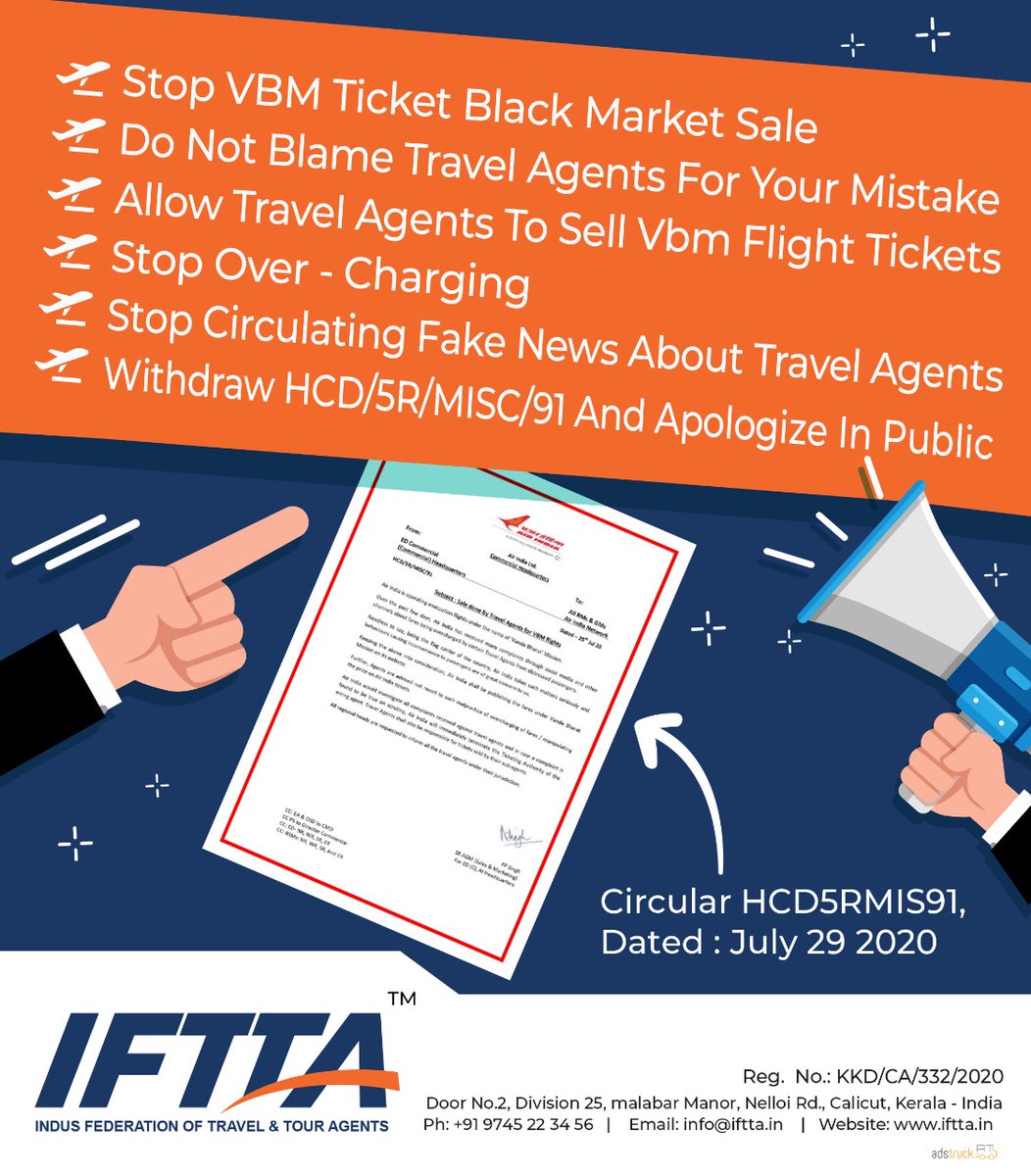 IFTTA1's tweet photo. #AIStopUnethicalBlameToTravelAgents https://t.co/NjrZ1kLfov