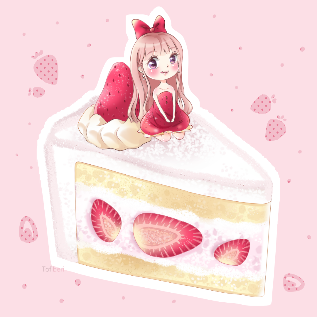 tofiberi's tweet photo. first art post 😆🍓🎀

#animedrawing #foodart #strawberry #strawberrycake #animegirl #dessert https://t.co/apWloZJY5D